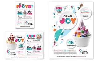 Frozen Yogurt Shop Flyer & Ad Template