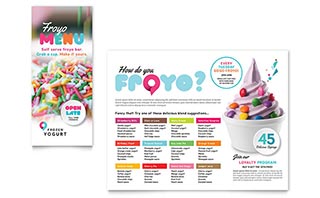 Frozen Yogurt Shop Take-out Brochure Template