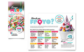 Frozen Yogurt Shop Take-out Brochure Template Design