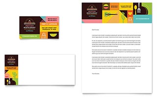 Mexican Food & Cantina Business Card & Letterhead Template