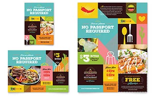 Mexican Food & Cantina Flyer & Ad Template