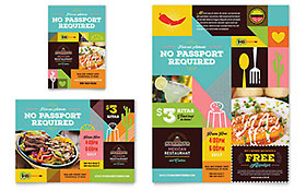 Mexican Food & Cantina Flyer & Ad Template Design