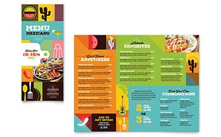 Mexican Food & Cantina Take-out Brochure Template