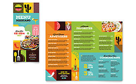 Mexican Food & Cantina Take-out Brochure Design Template