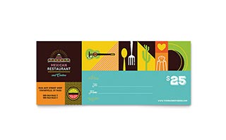 Mexican Food & Cantina Gift Certificate Template