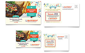 Family Restaurant Postcard Template Design