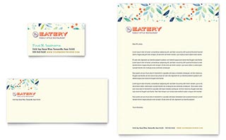 Family Restaurant Business Card & Letterhead Template