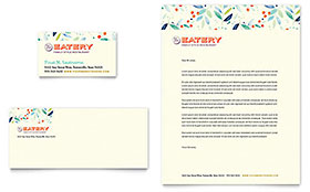 Family Restaurant Business Card & Letterhead Template Design