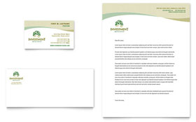 Investment Management Business Card & Letterhead Template Design