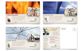 Life Insurance Company Postcard Template Design