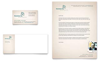 Life Insurance Company Business Card & Letterhead Template