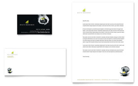 Wealth Management Services Business Card & Letterhead Template Design