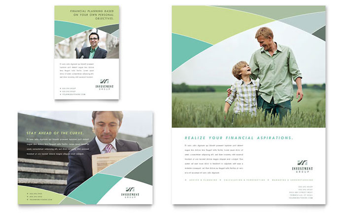 Financial Advisor Flyer & Ad Template Design - InDesign, Illustrator, Word, Publisher, Pages, QuarkXPress, CorelDraw