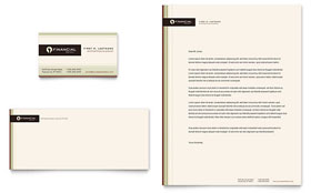 Financial Planner Business Card & Letterhead Template Design