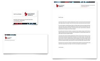 Investment Bank Business Card & Letterhead Template