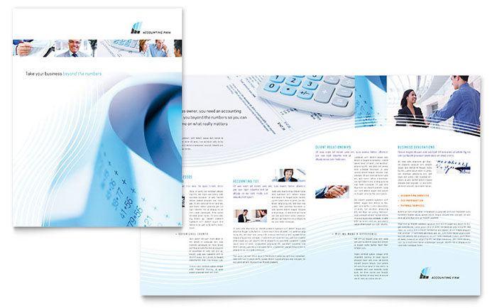 Accounting Firm Brochure Template Design - InDesign, Illustrator, Word, Publisher, Pages, QuarkXPress, CorelDraw