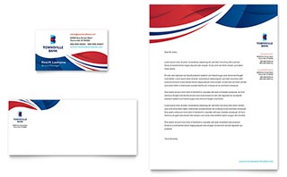 Bank Business Card & Letterhead Template