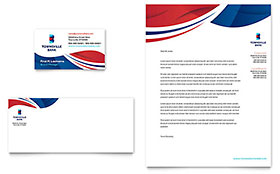 Bank Business Card & Letterhead Template Design