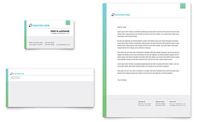 Auditing Firm Business Card & Letterhead Design Example