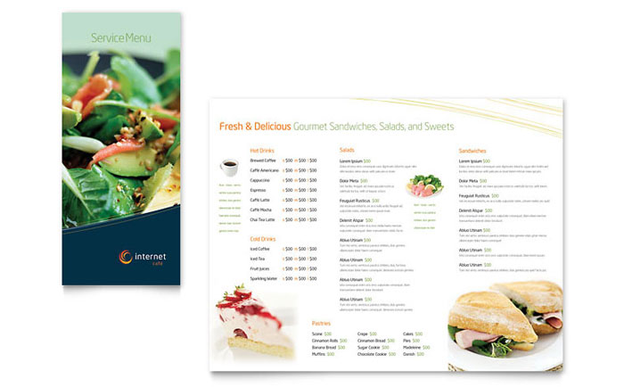 Free Business Menu Template - InDesign, Illustrator, Word, Publisher, Pages, QuarkXPress, CorelDraw