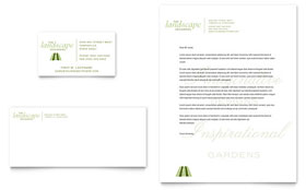 Garden & Landscape Design Business Card & Letterhead Template Design