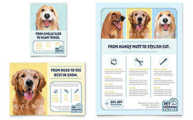 Pet Grooming Service Flyer & Ad Template Design