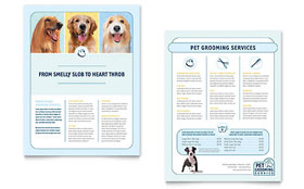 Pet Grooming Service Datasheet Template Design