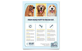 Pet Grooming Service Flyer Template Design