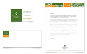 Veterinarian Clinic Business Card & Letterhead Template Design