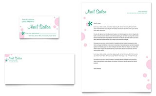 Nail Salon Business Card & Letterhead Template