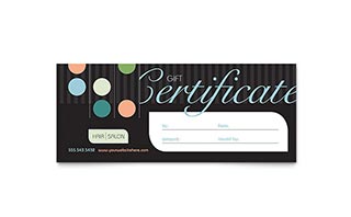 Beauty & Hair Salon Gift Certificate Template