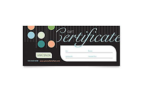 Beauty & Hair Salon Gift Certificate Template Design