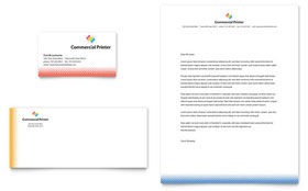 Commercial Printer Business Card & Letterhead Template Design