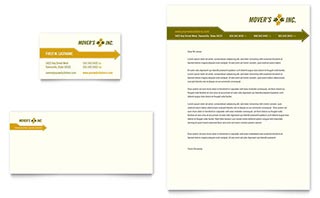 Moving Service Business Card & Letterhead Template