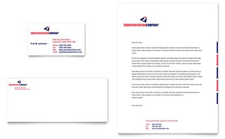 Transportation Company Business Card & Letterhead Template