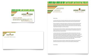 Lawn Care & Mowing Business Card & Letterhead Template