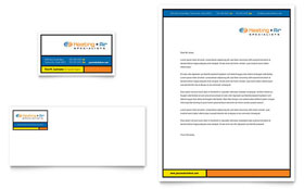 Heating Contractor Letterhead Template - InDesign, Illustrator, Word, Publisher, Pages