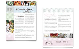 Wedding & Event Planning Datasheet Template