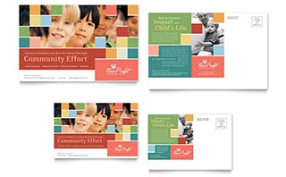 Non Profit Association for Children Postcard Template