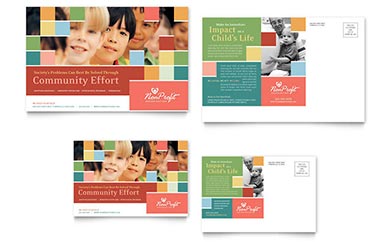 Non Profit for Children Postcard Design Example