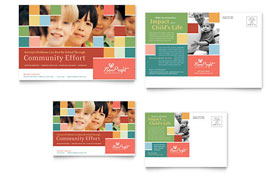 Non Profit Association for Children Postcard Template Design