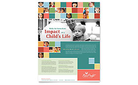 Non Profit Association for Children Flyer Template Design