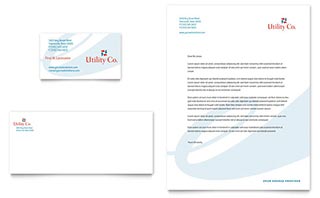 Utility & Energy Company Business Card & Letterhead Template