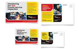 Auto Repair Postcard Template Design