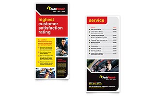 Auto Repair Rack Card Template