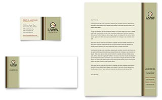 Lawyer & Law Firm Business Card & Letterhead Template