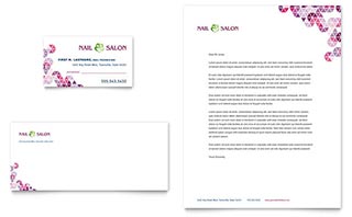 Nail Salon Business Card & Letterhead Template