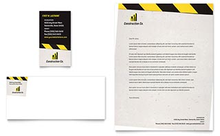 Industrial & Commercial Construction Business Card & Letterhead Template