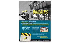 Industrial & Commercial Construction Flyer Template Design