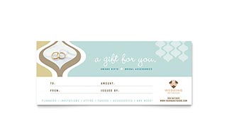 Wedding Store & Supplies Gift Certificate Template